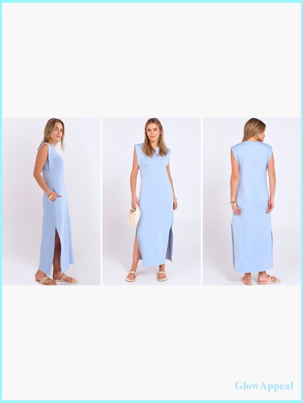 Casual Sleeveless Maxi Dress with Side Slit, Crewneck, Regular Fit, Travel & - Picture 7 of 7